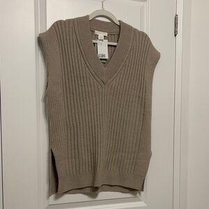 H&M Brown Ribbed Knit Tunic